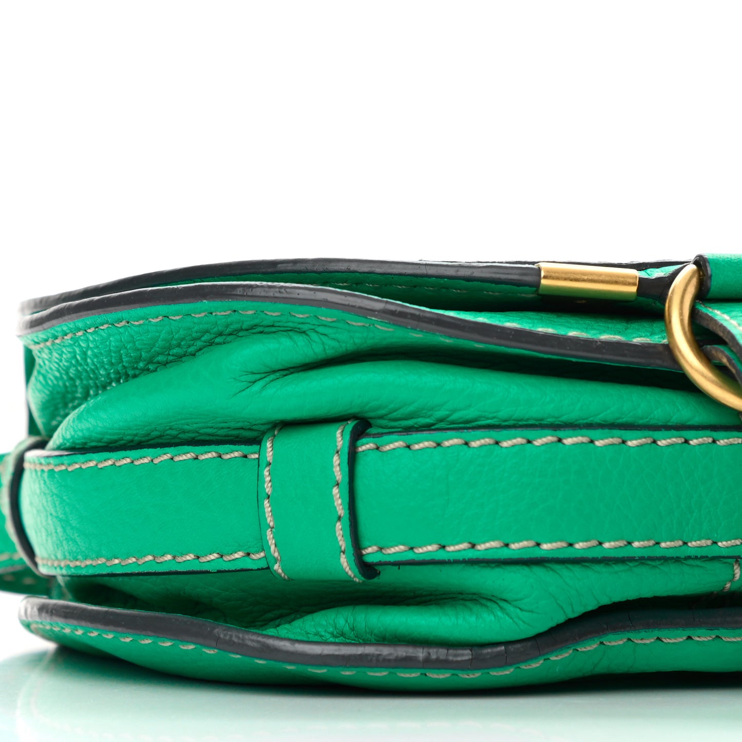 Calfskin Mini Marcie Round Crossbody Bag Jade Green