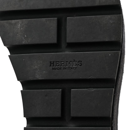 Hermes Calfskin Suede Eze 30 Sandals 37 Black 7 of 10