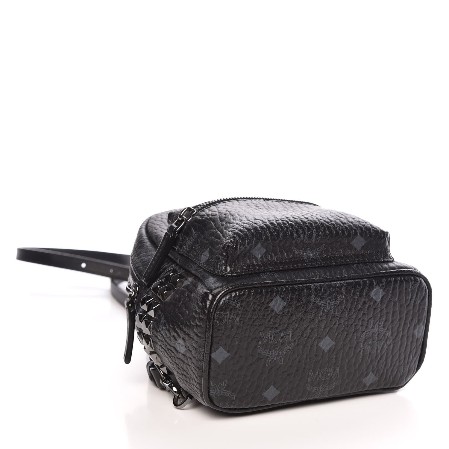 MCM Visetos Side Stud X-Mini Stark Bebe Boo Backpack Black 4 of 18