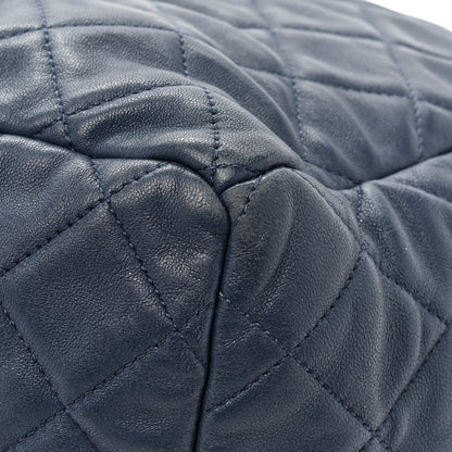 Chanel Lambskin Quilted CC Chain Drawstring Tote Blue 17 of 19