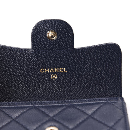 Chanel Caviar Quilted Flap Card Holder Wallet Navy Blue 8 of 11