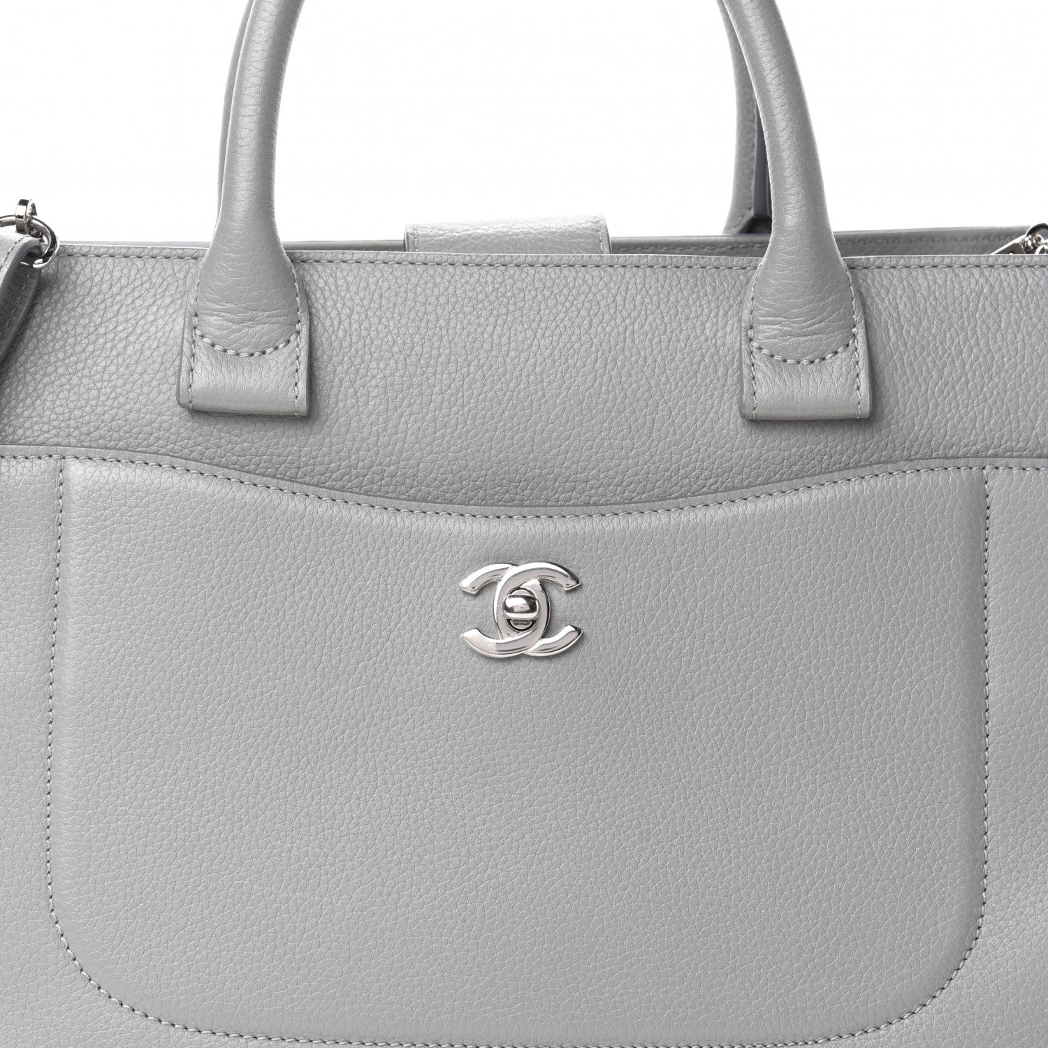 Chanel Grained Calfskin Small Neo Executive Shopper Tote Grey 11 of 11