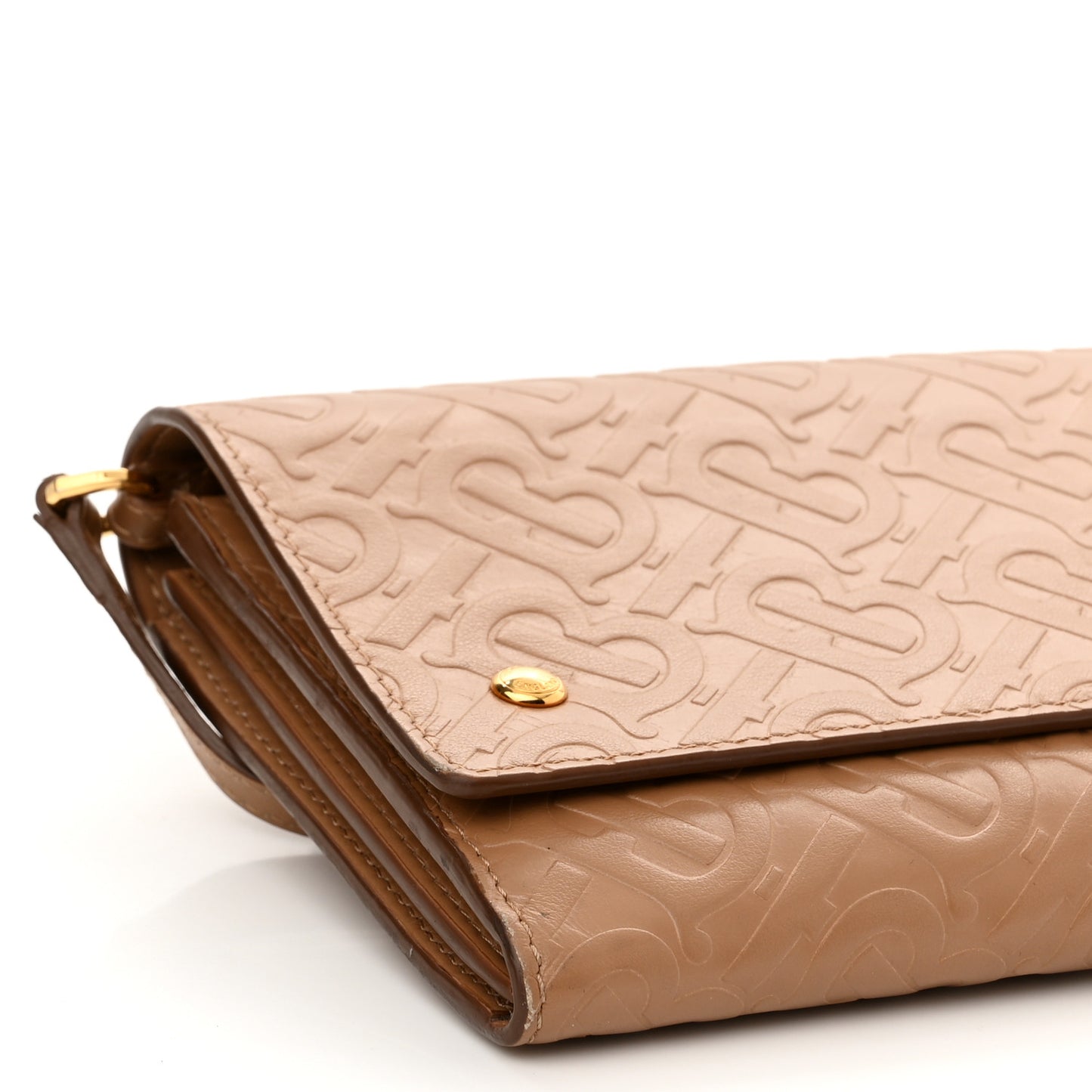Calfskin Embossed Monogram Crossbody Light Camel