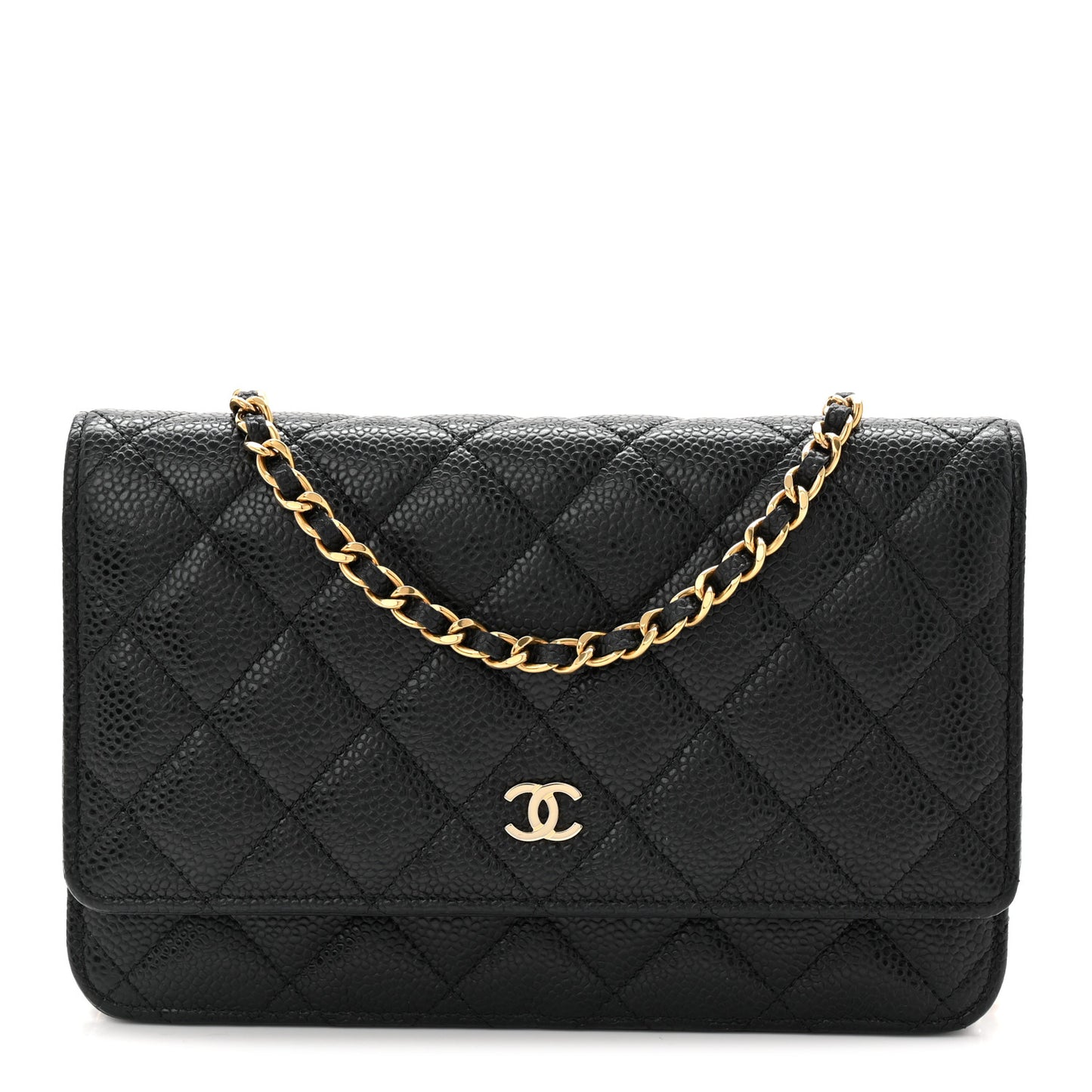 Caviar Quilted Wallet On Chain WOC Black