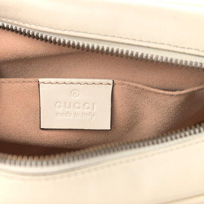 Gucci Calfskin Matelasse Small GG Marmont Chain Shoulder Bag White 6 of 14