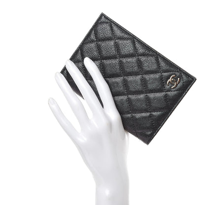 Chanel Iridescent Caviar Quilted Passport Holder Black 2 of 8