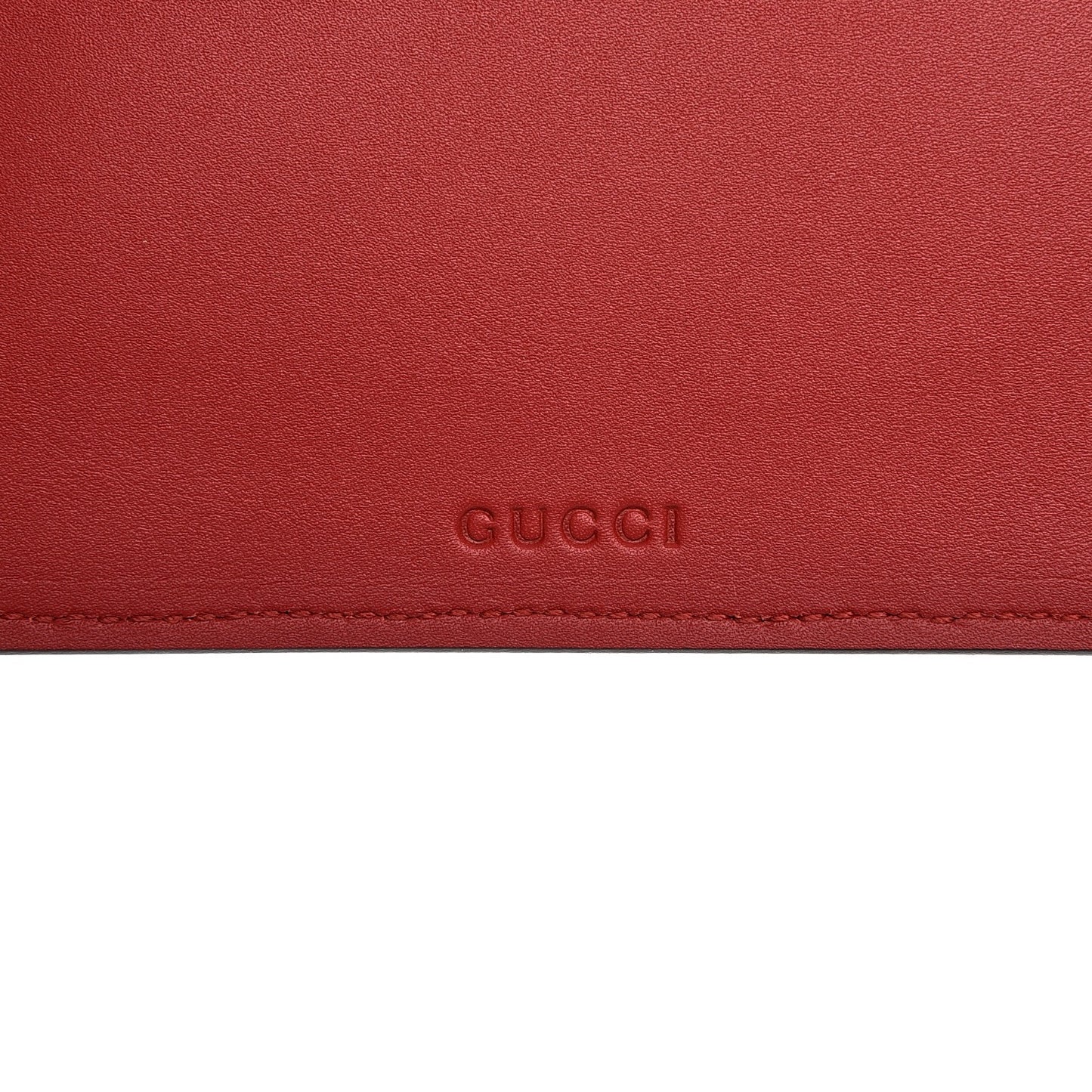 GG Supreme Monogram Merveilles Lips Zip Pouch Hibiscus Red
