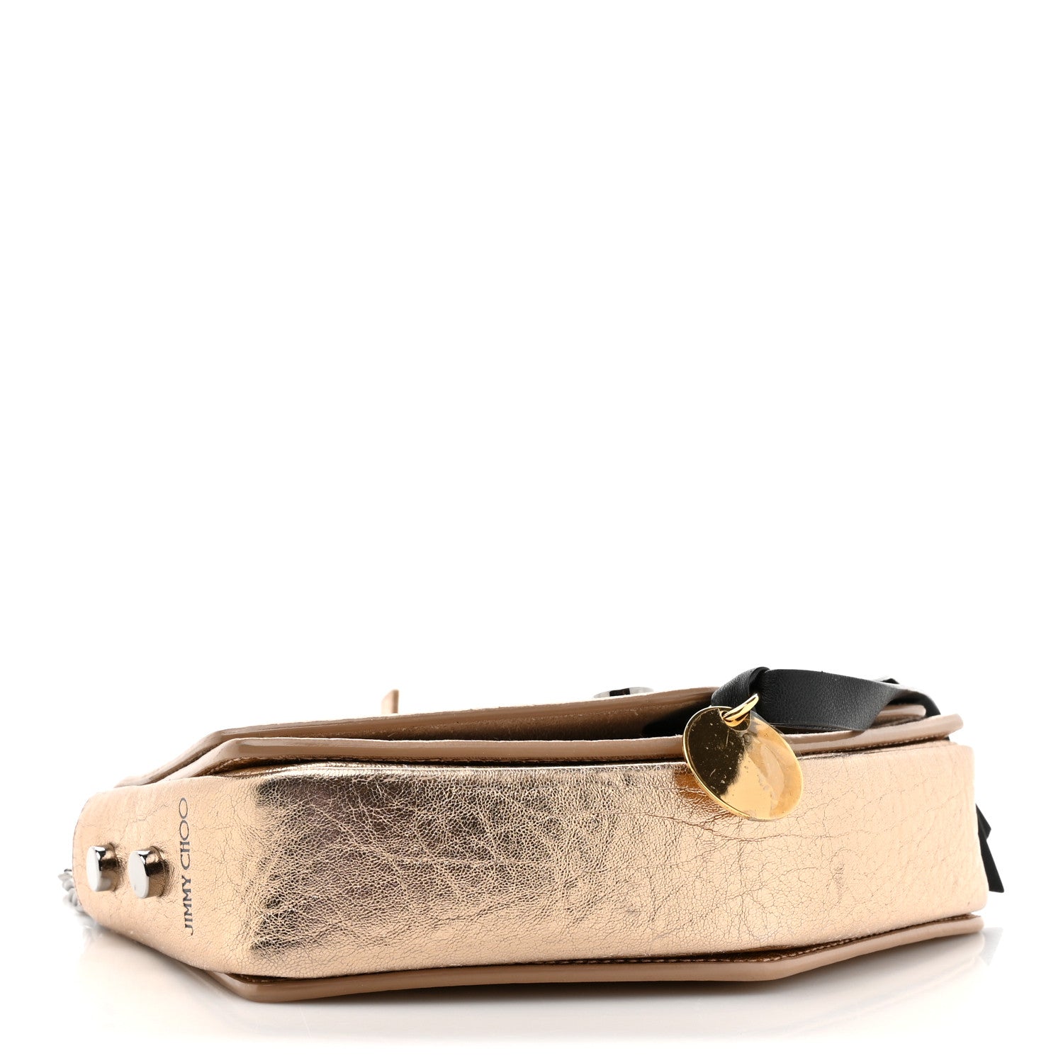 Jimmy Choo Metallic Grained Calfskin Arrow Crossbody Bag Light Gold 4 of 13