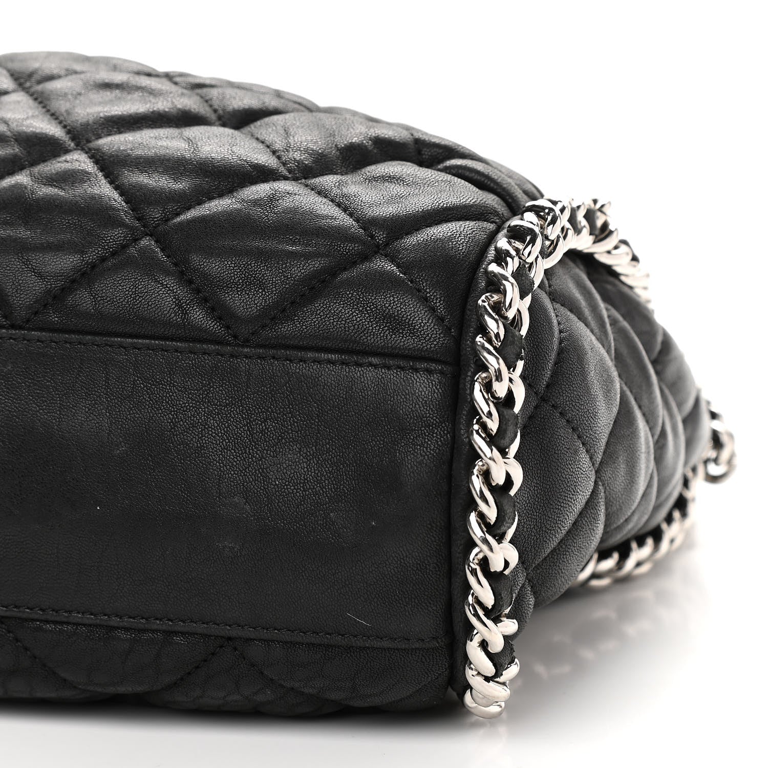 Chanel Washed Lambskin Chain Around Hobo Black 10 of 10