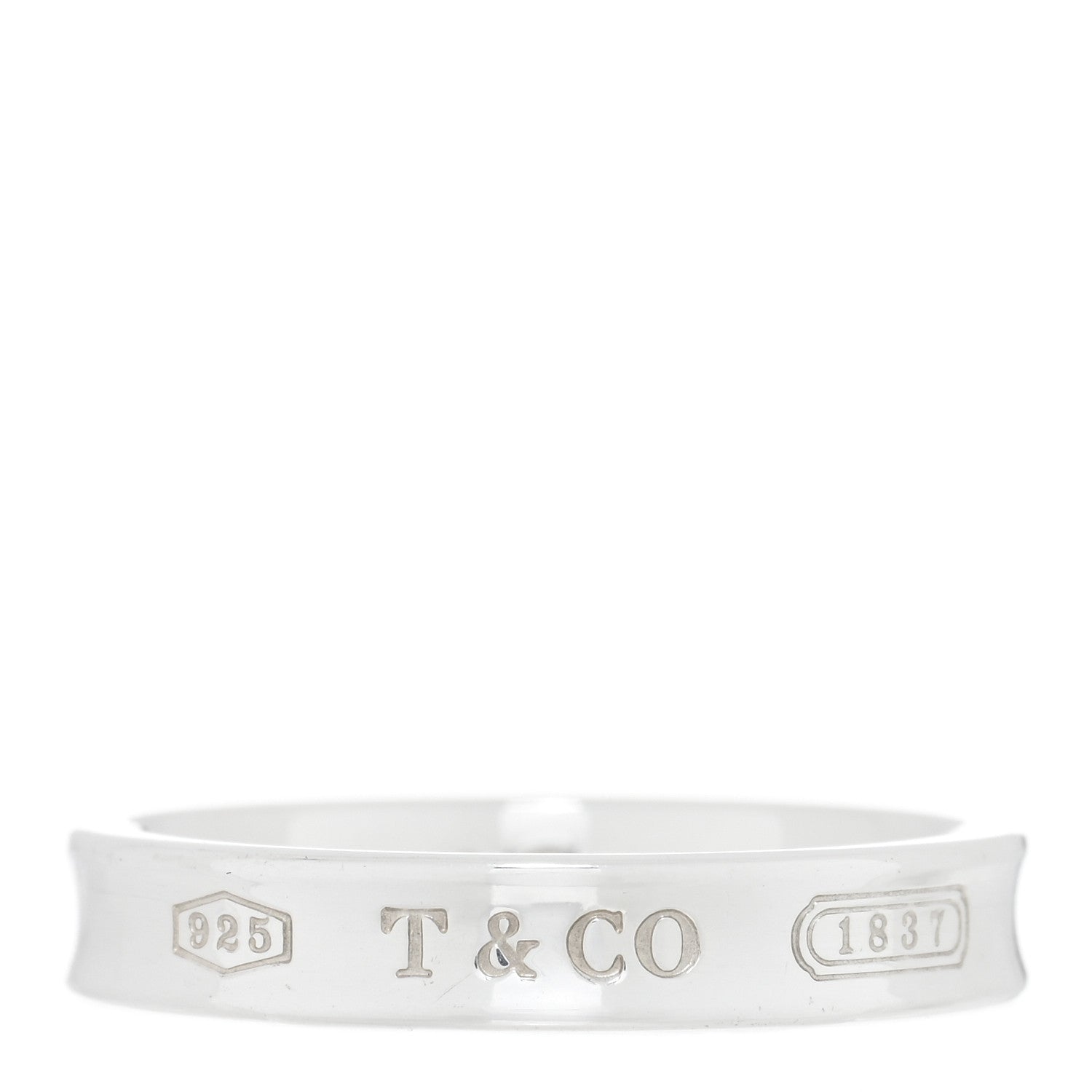 Tiffany Sterling Silver Narrow 1837 Band Ring 58 8.25 1 of 4