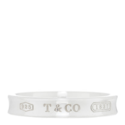 Tiffany Sterling Silver Narrow 1837 Band Ring 58 8.25 1 of 4