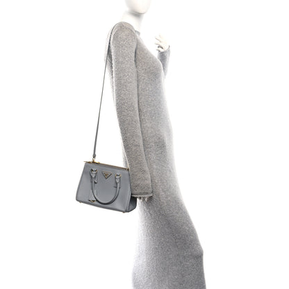 Prada Saffiano Lux Small Galleria Double Zip Tote Granito 2 of 10