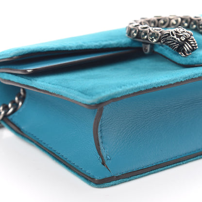 Gucci Velvet Super Mini Dionysus Shoulder Bag Pavone Cyan 7 of 8