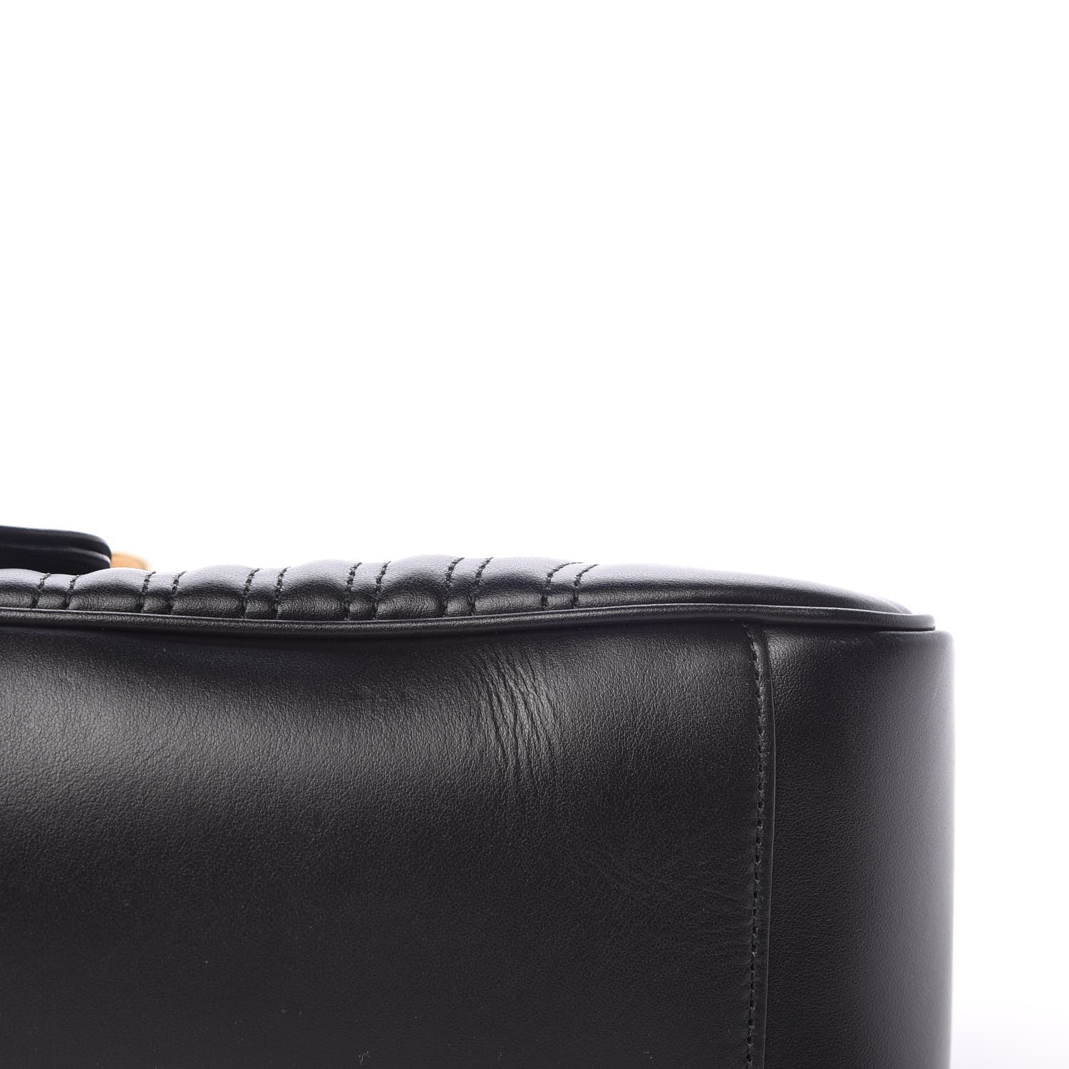 Gucci Calfskin Matelasse Large GG Marmont Shoulder Bag Black 9 of 10