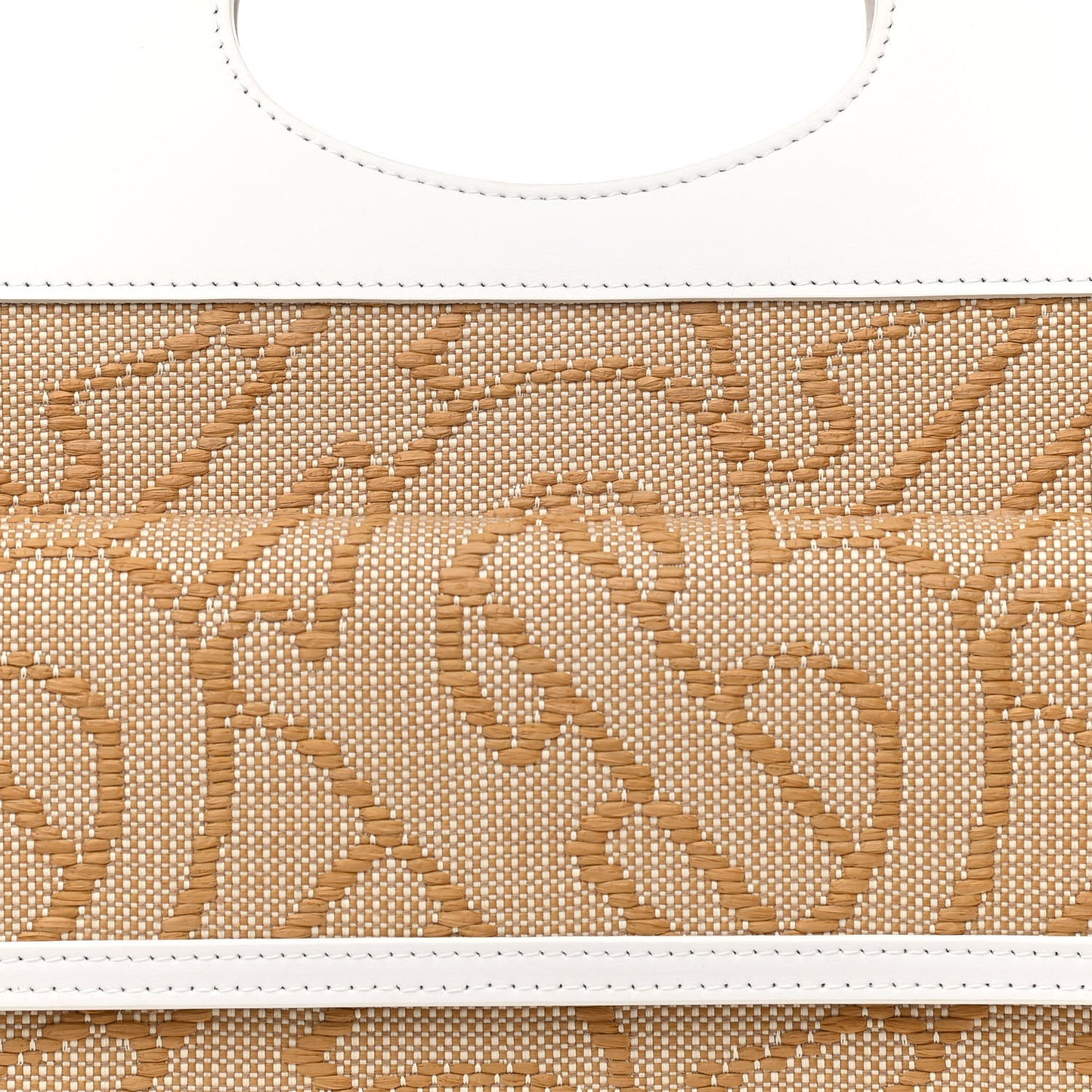 Monogram Canvas Smooth Calfskin Medium Pocket Bag White Beige