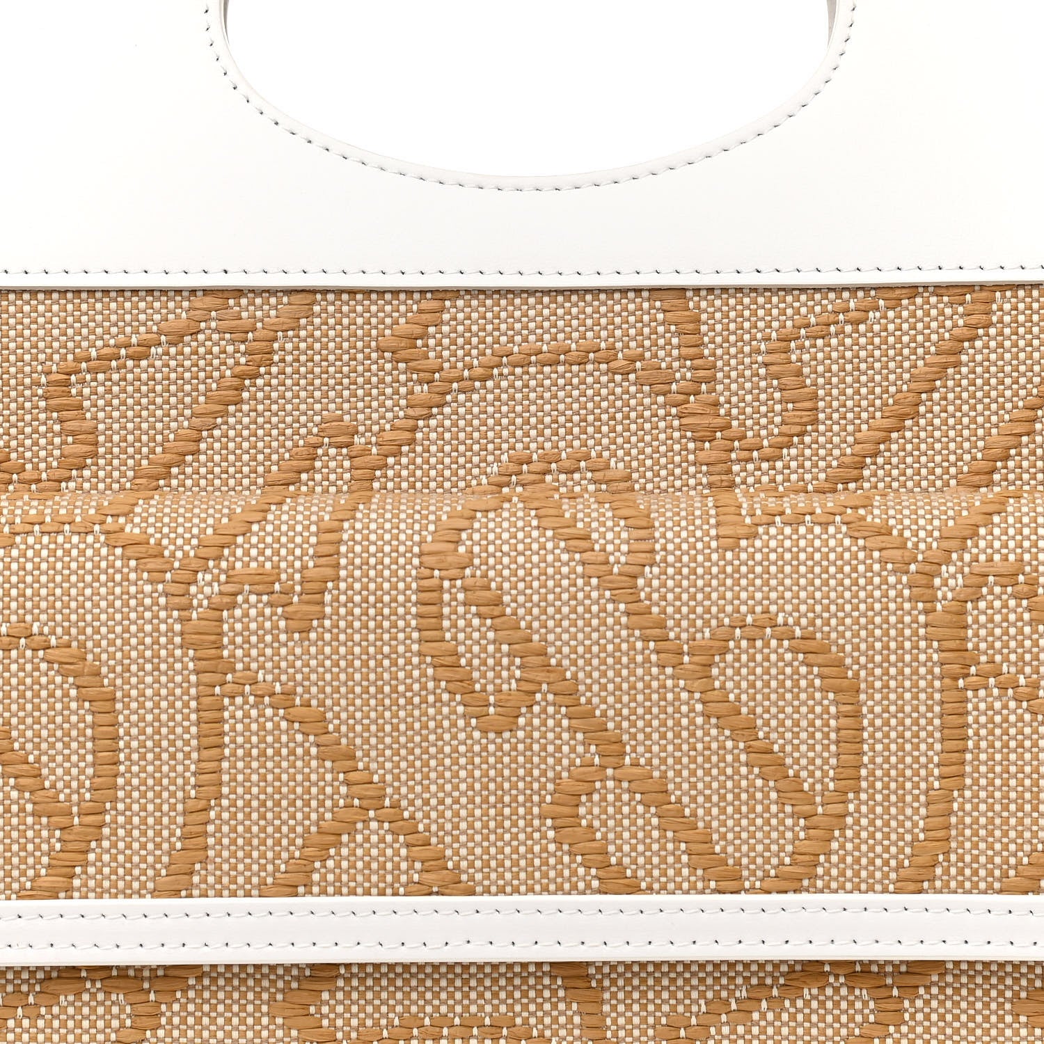 Burberry Monogram Canvas Smooth Calfskin Medium Pocket Bag White Beige 7 of 10
