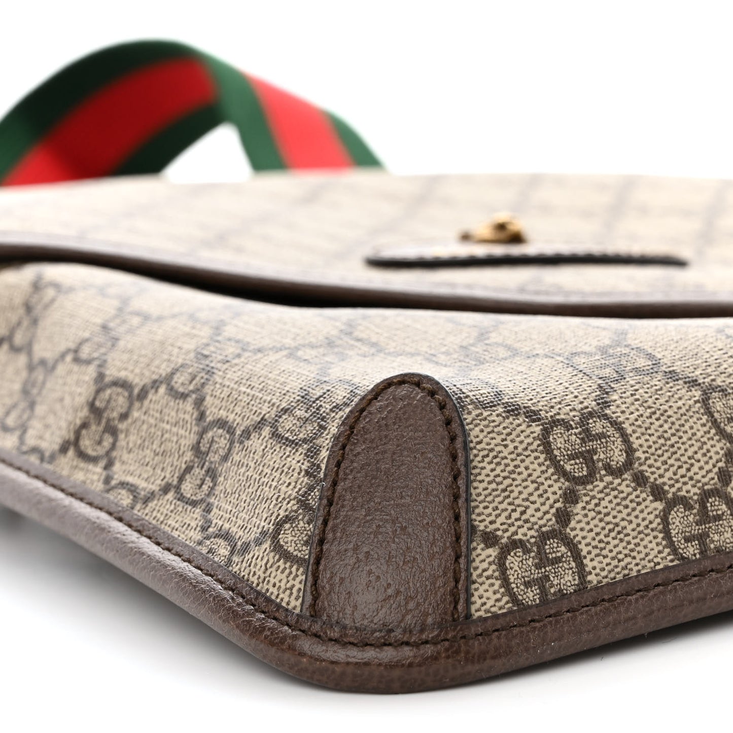 GG Supreme Monogram Web Medium Neo Vintage Flap Messenger Bag Beige New Acero