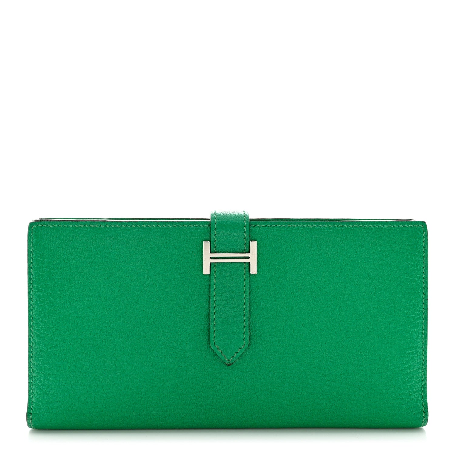 Hermes Chevre Mysore Bearn Gusset Wallet Menthe 1 of 12
