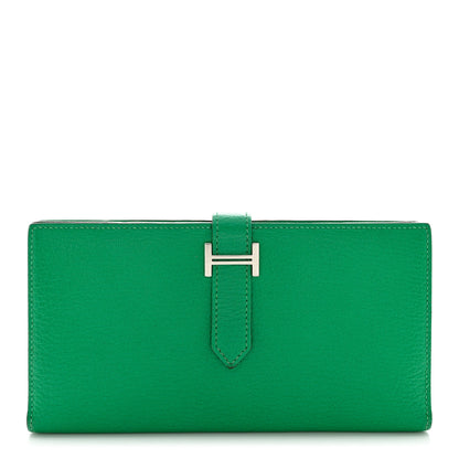 Hermes Chevre Mysore Bearn Gusset Wallet Menthe 1 of 12