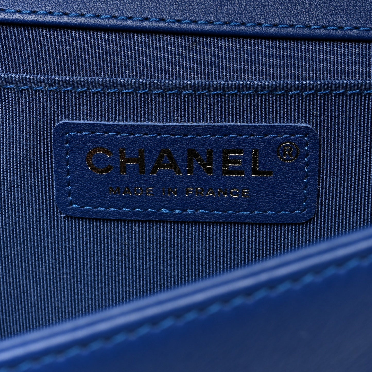 Lambskin Cotten Woven Medium Boy Flap Blue