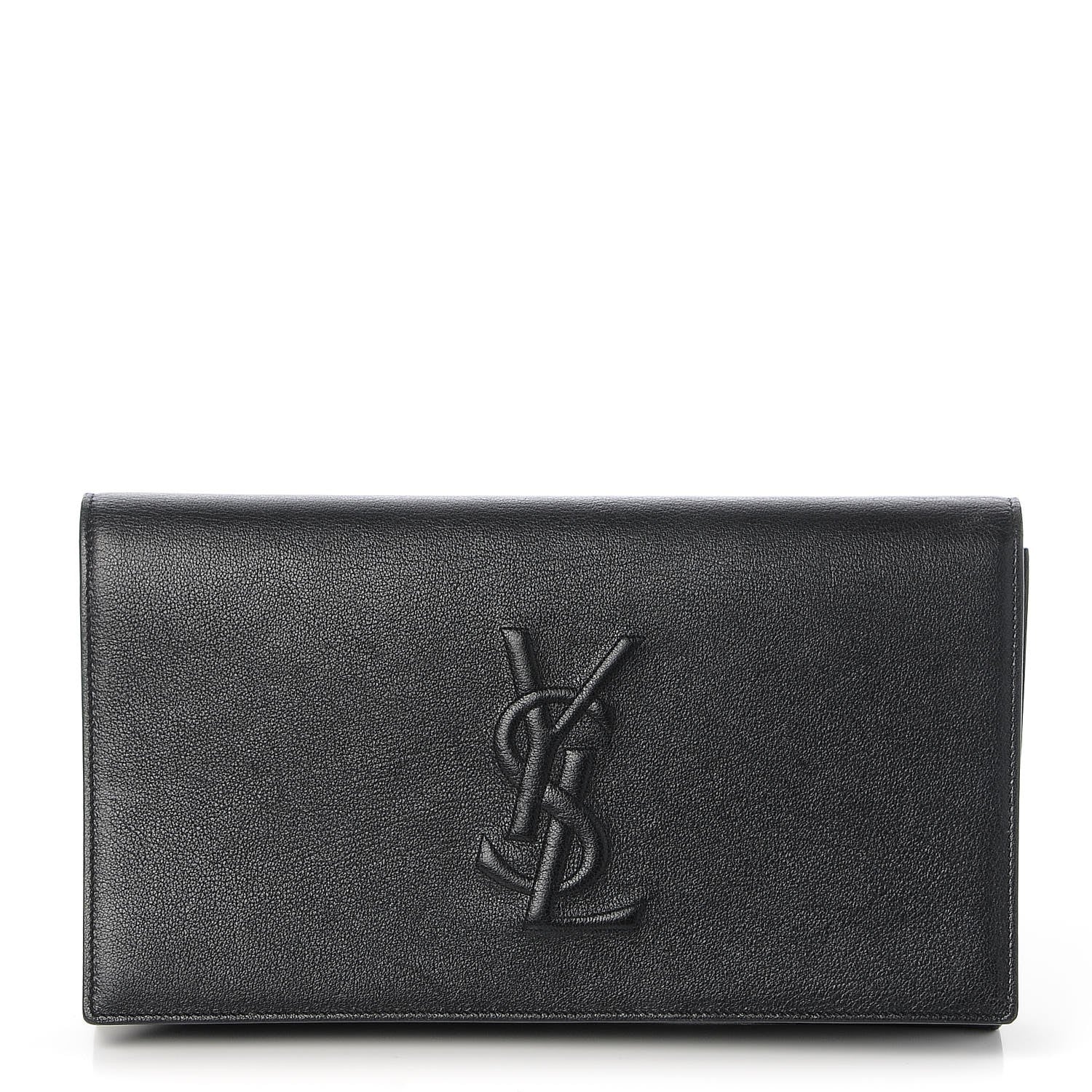 Saint Laurent Calfskin Monogram Large Belle De Jour Clutch Black 1 of 7