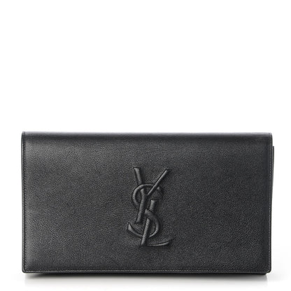 Saint Laurent Calfskin Monogram Large Belle De Jour Clutch Black 1 of 7
