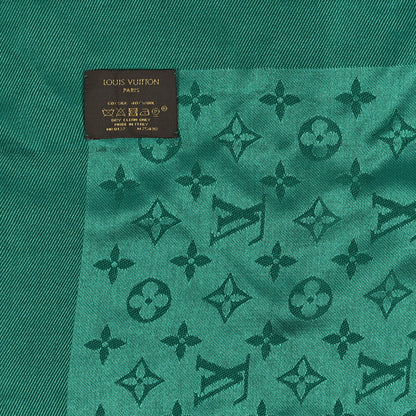 Louis Vuitton Silk Wool Monogram Shawl Green 3 of 4