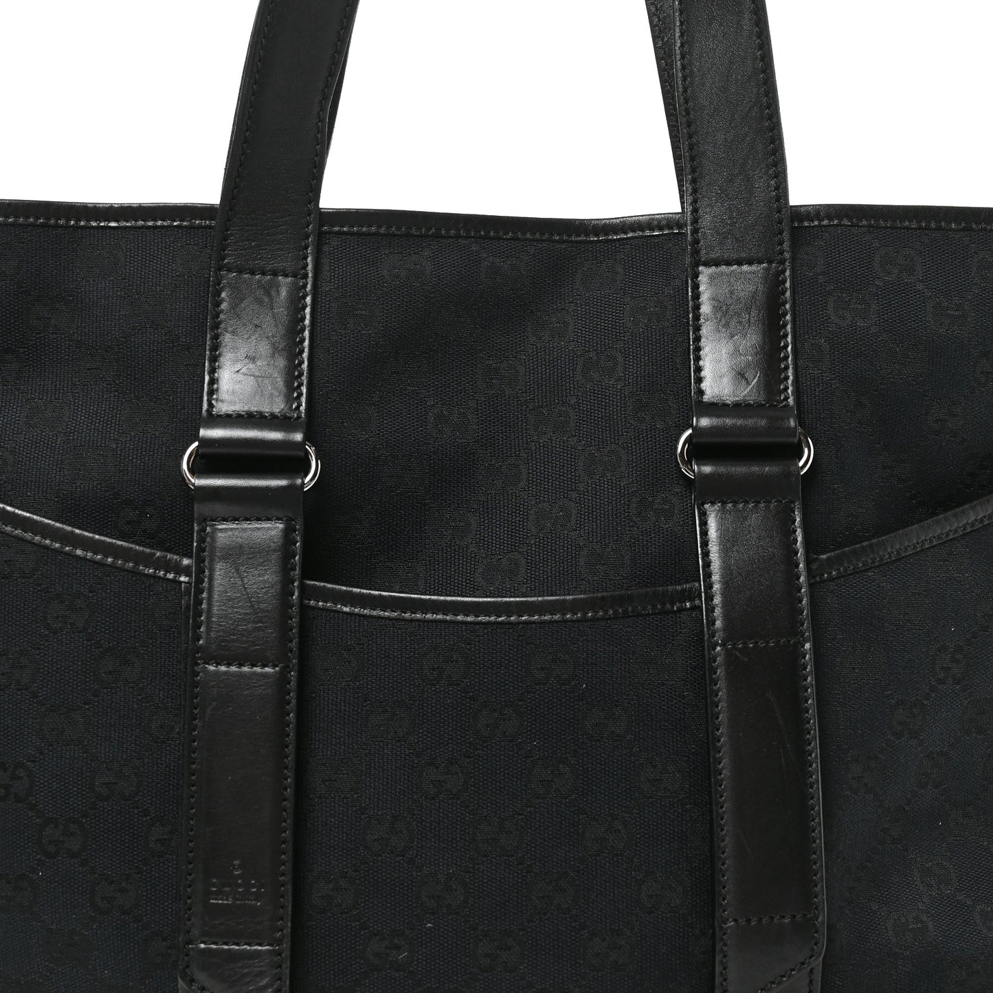 Monogram Calfskin Perforated Tote Black