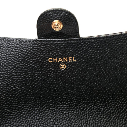 Chanel Caviar Quilted Large Gusset Flap Wallet Black 6 of 10