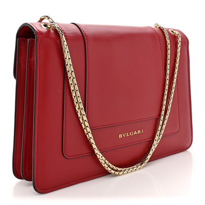 Bulgari Calfskin Serpenti Forever Shoulder Bag Red 3 of 14