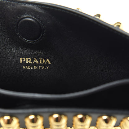 Prada City Calfskin Studded Small Margit Bag Black 6 of 8