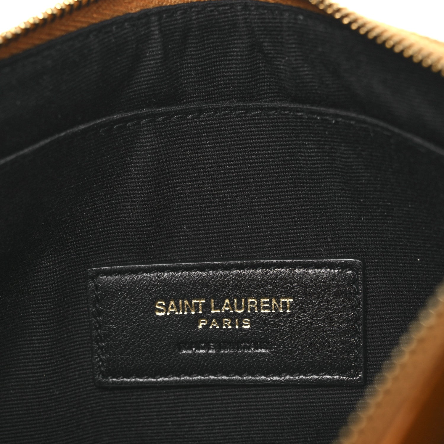 Saint Laurent Grain De Poudre Chevron Monogram Bill Pouch Senape Yellow 6 of 9