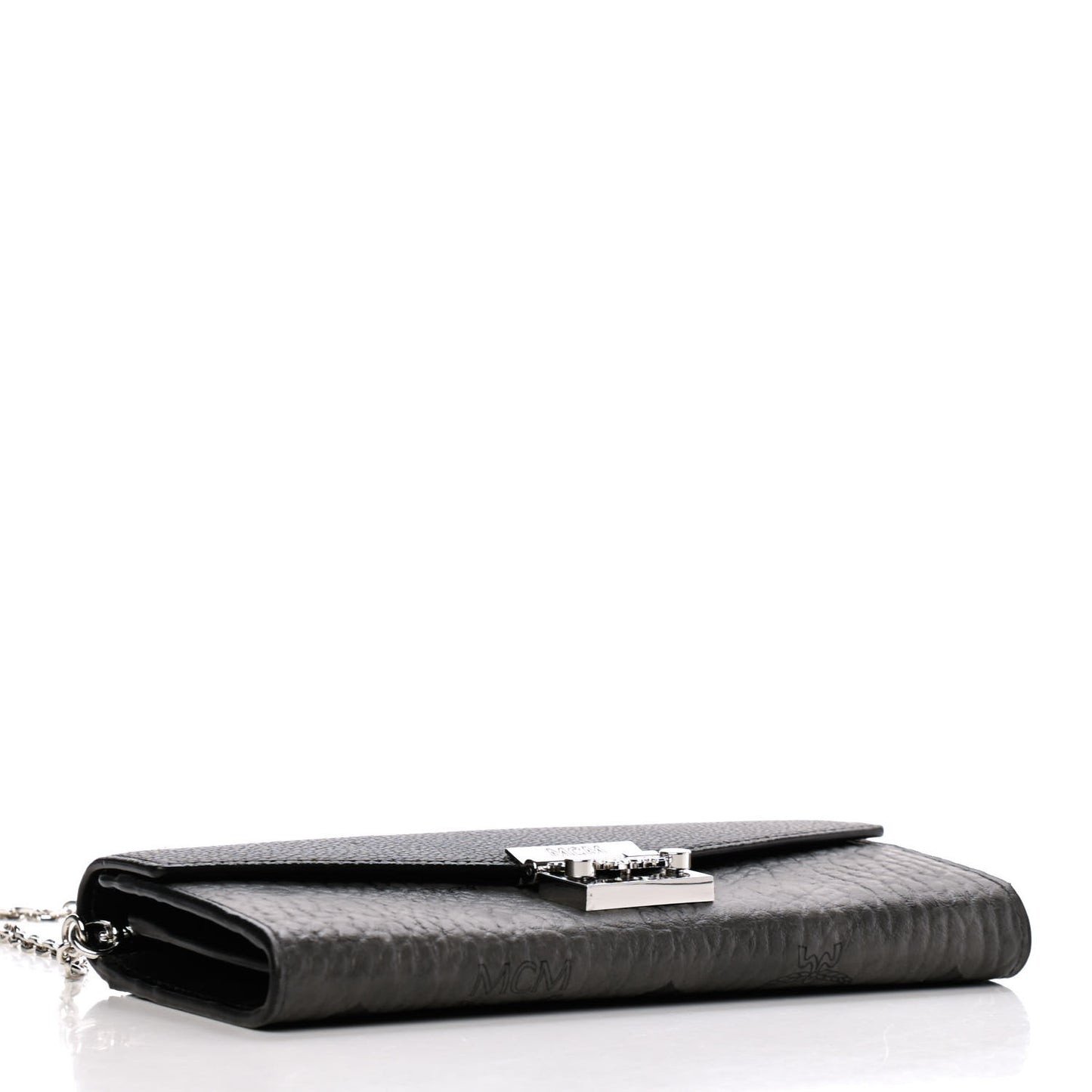 Visetos Calfskin Large Patricia Wallet On Chain Black