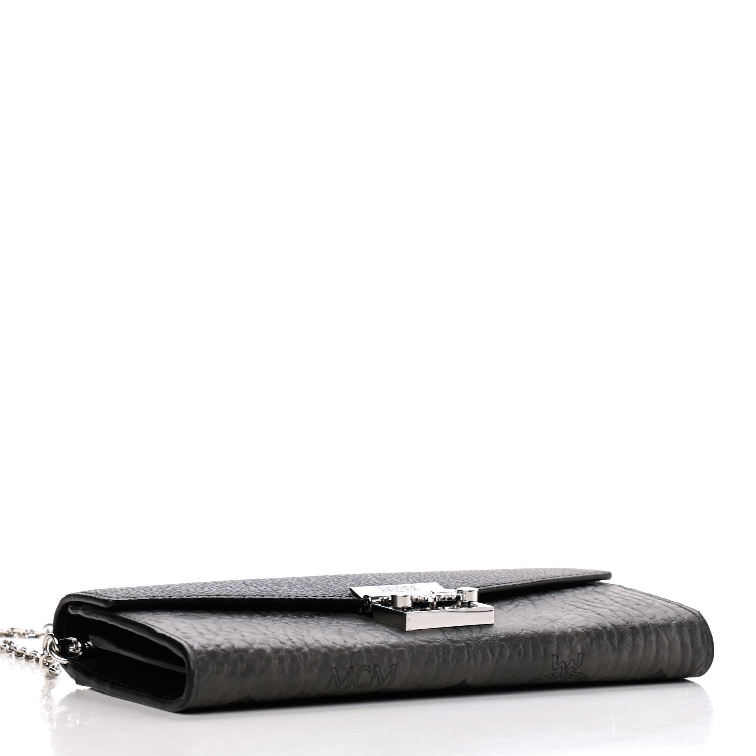 MCM Visetos Calfskin Large Patricia Wallet On Chain Black 4 of 9