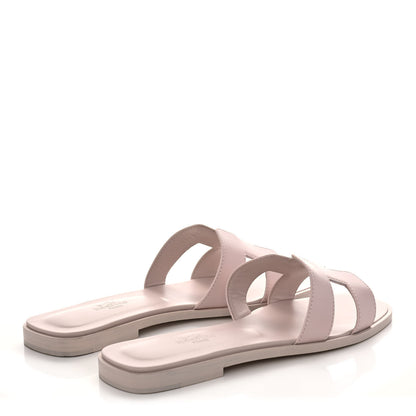 Hermes Box Calfskin Oran Sandals 36.5 Rose Pale 4 of 9