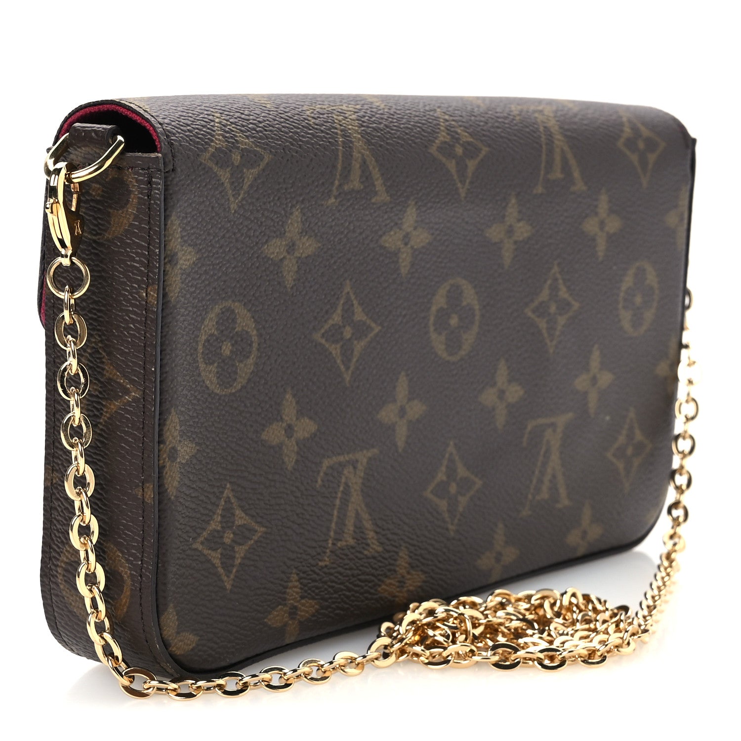 Louis Vuitton Monogram Pochette Felicie Chain Wallet Fuchsia 3 of 11
