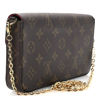 Louis Vuitton Monogram Pochette Felicie Chain Wallet Fuchsia 3 of 11