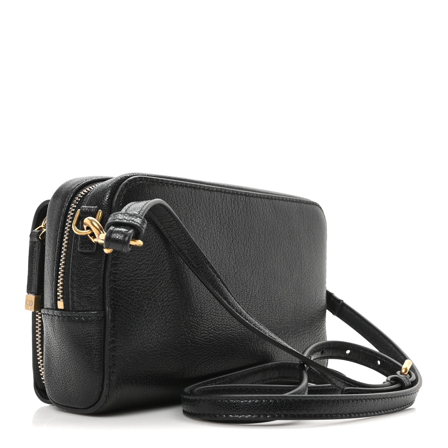 Christian Dior Goatskin Double Saddle Pouch Black 3 of 9