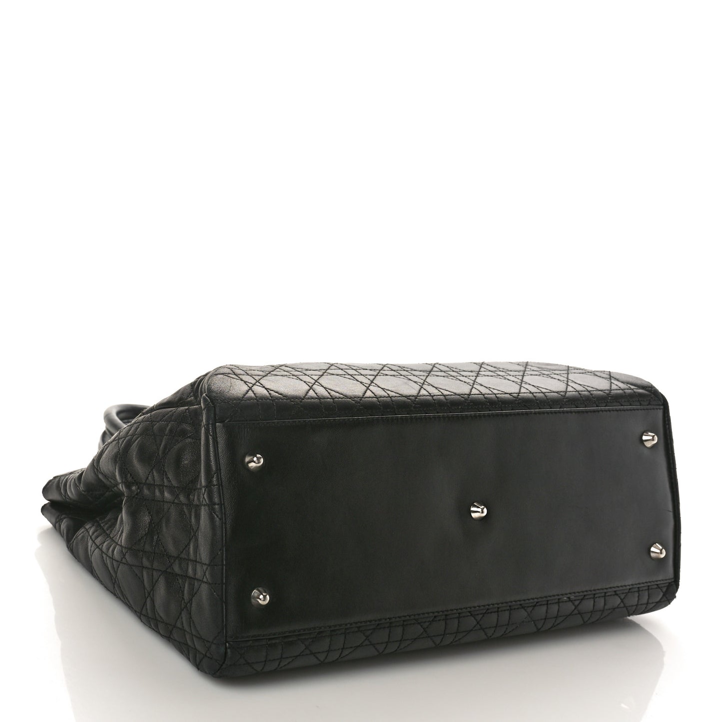 Lambskin Cannage Large Soft Lady Dior Shopping Tote Black