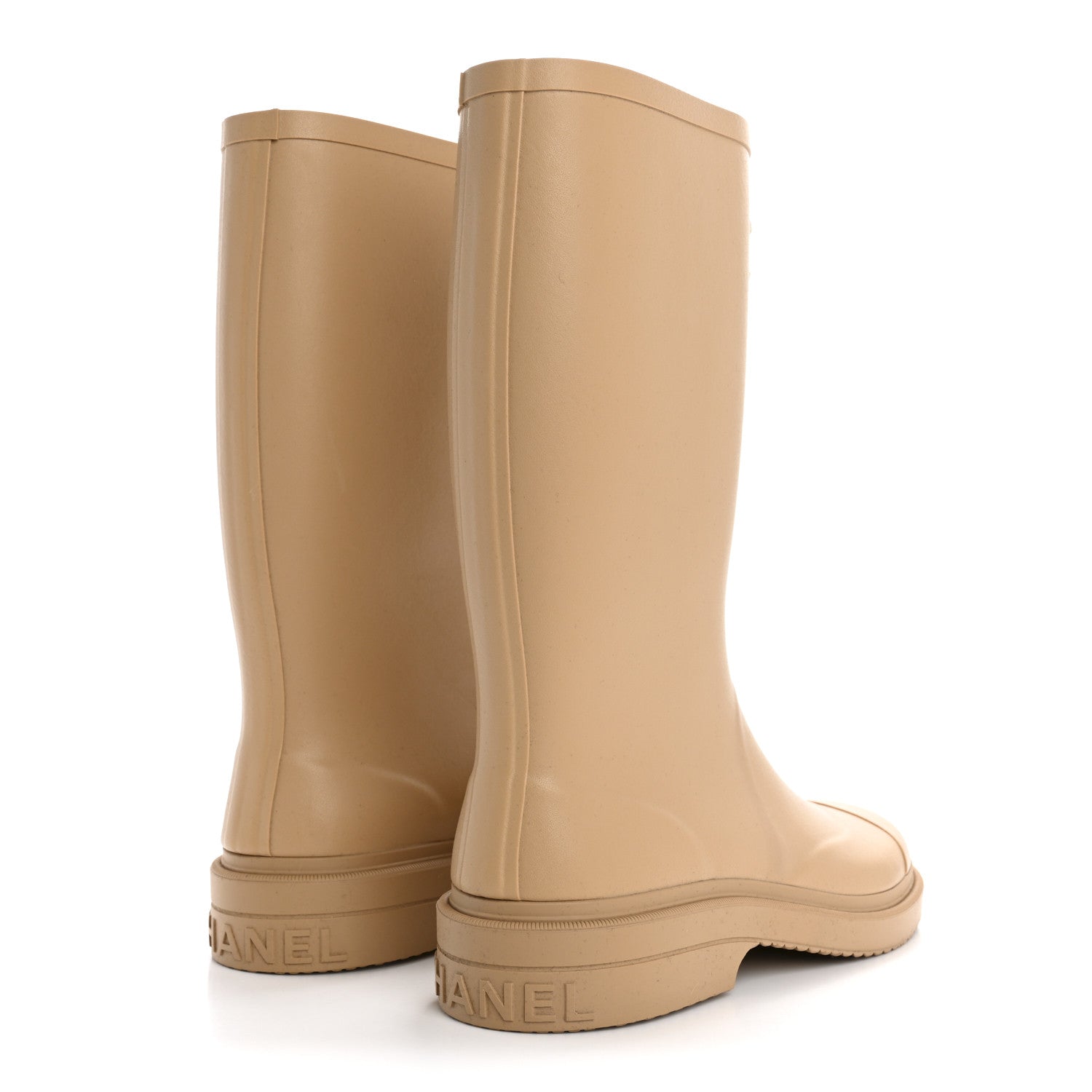 Chanel Caoutchouk CC High Boots 42 Beige 4 of 8