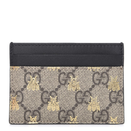 Gucci GG Supreme Monogram Bees Card Holder Black 1 of 6