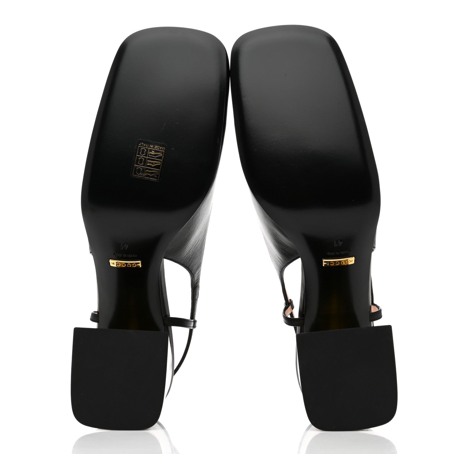 Gucci Malaga Kid Horsebit 75mm Slingback Pumps 41 Black 5 of 8