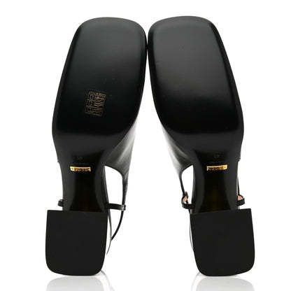 Gucci Malaga Kid Horsebit 75mm Slingback Pumps 41 Black 5 of 8