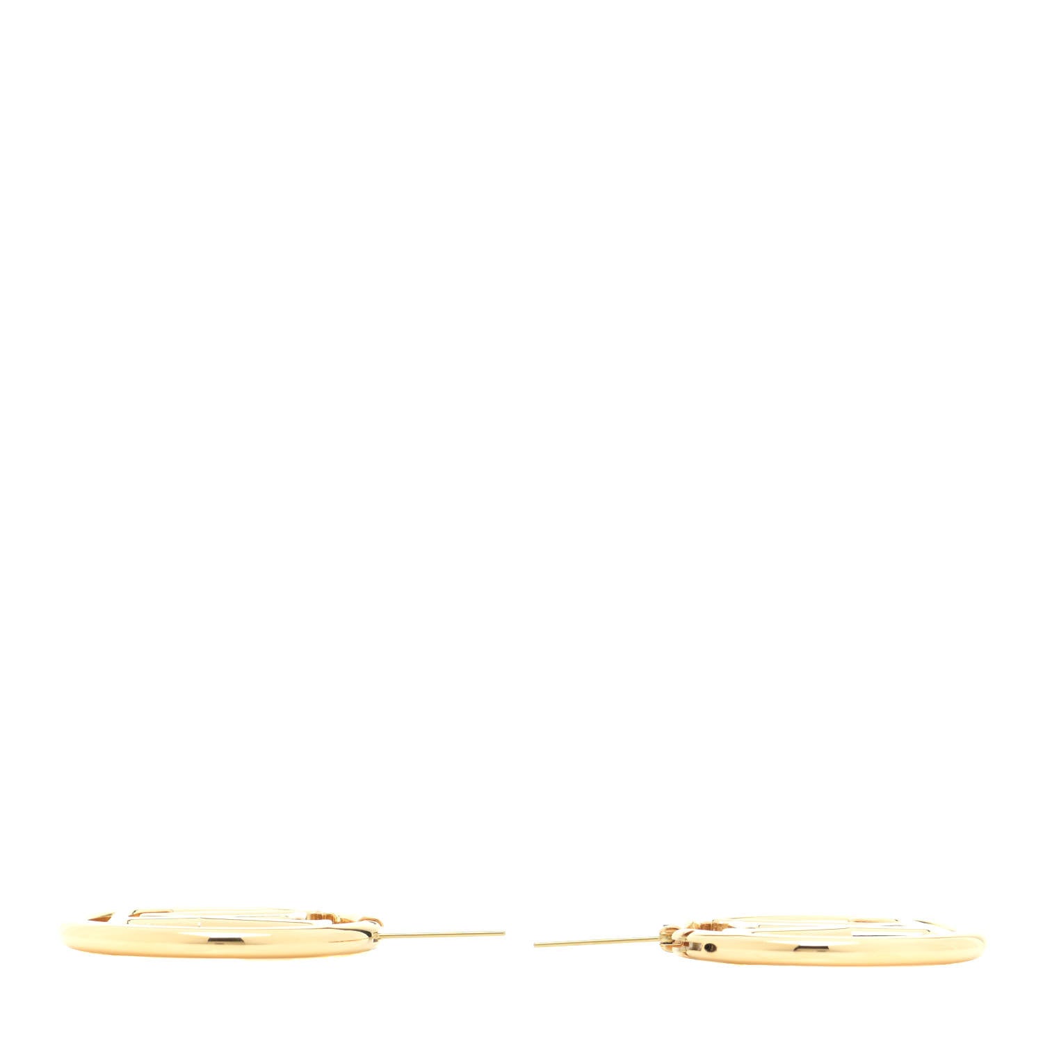 Louis Vuitton Metal Louise Hoop Earrings Gold 3 of 7
