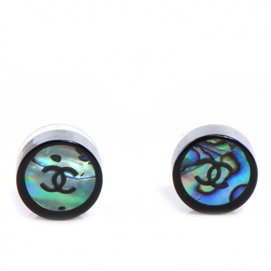 Chanel Abalone CC Earrings 1 of 5