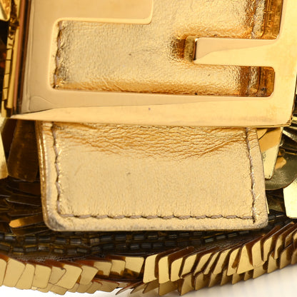 Fendi Sequin Paillettes Mini Half Moon Baguette Gold 12 of 13