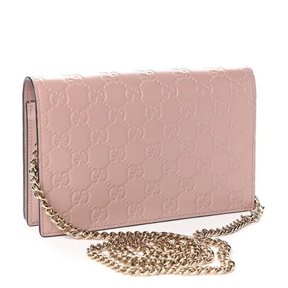 Gucci Guccissima Signature Bowy Chain Wallet Dark Cipria 2 of 8