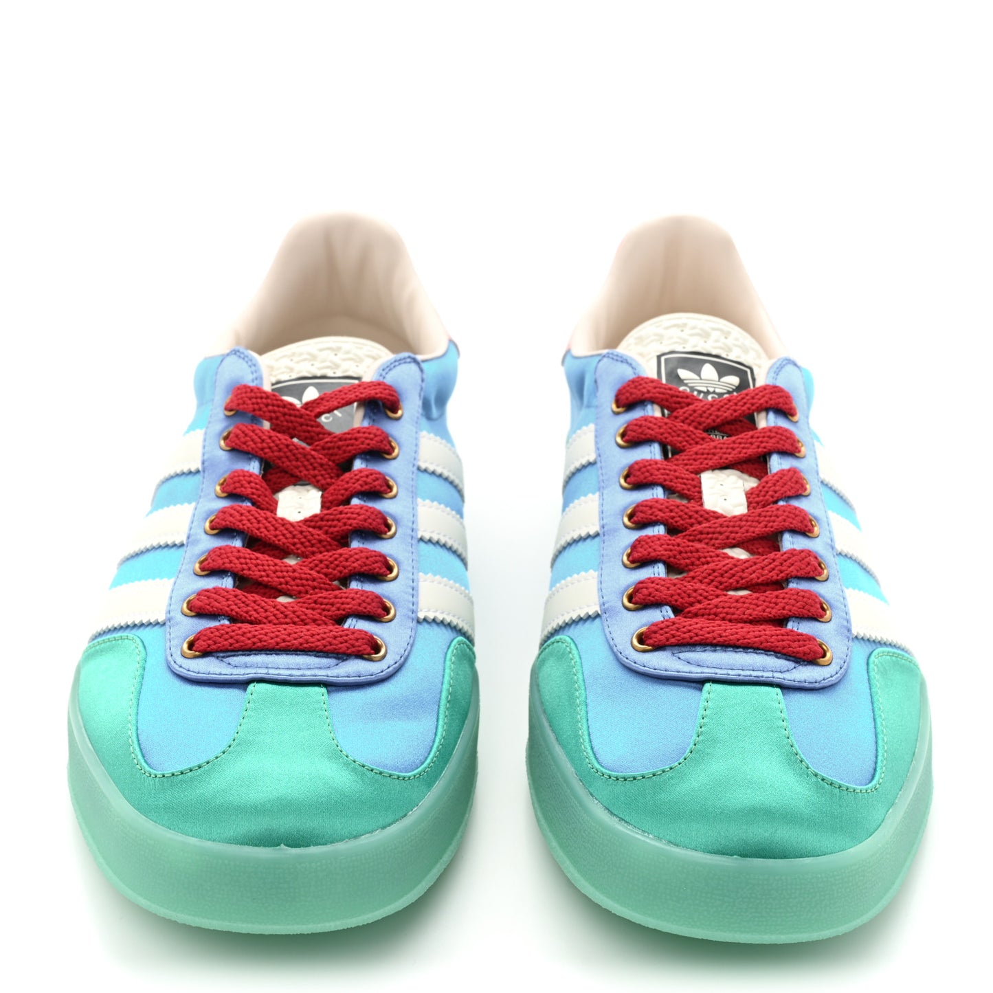 X ADIDAS Silk Duchesse Demetra Rubber Womens Gazelle Sneakers 7.5 Jade Capri Avio Off White