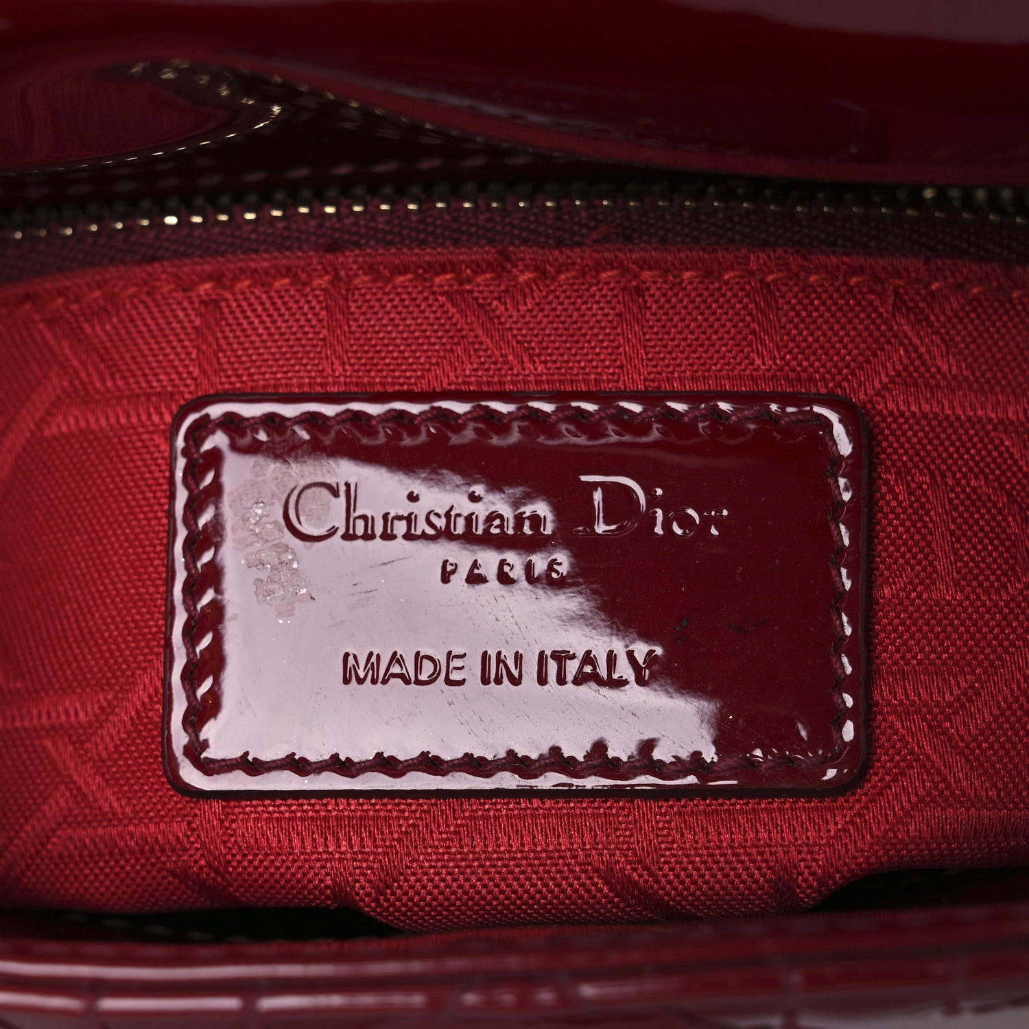 Christian Dior Patent Cannage Mini Lady Dior Red 6 of 13