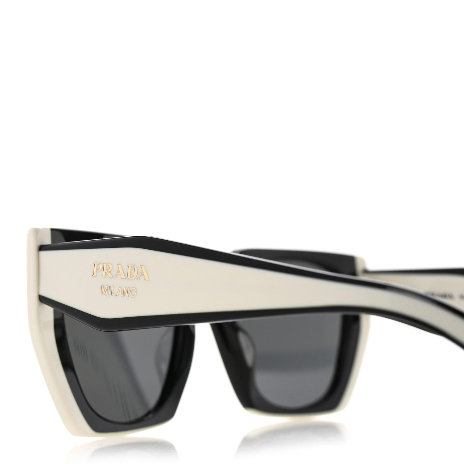Prada Acetate Sunglasses SPR 15W Black White 7 of 8
